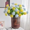 Hortensia simulada individual 3 horquillas jazmín bola de nieve sala de estar decoración de boda ramo flor artificial 3 cabezas hortensia flor artificial