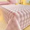 Estilo Ins lençol de pelúcia de coelho classe A peça única inverno com veludo extra espessado capa de cama capa de edredom de veludo de leite cobertor de pelúcia para uma pessoa