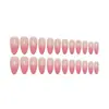 Manicure Francesa Rosa Olho de Gato Usável Unhas Amêndoa Médias Unhas Postiças Exportação Europeia e Americana Unhas Postiças Usáveis