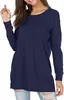 Europa y Estados Unidos camiseta de manga larga para mujer transfronteriza algodón cuello redondo bordado casual holgada estación independiente con abertura Amazon comercio exterior