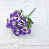 Ornamentos de Flores de Amor-Perfeito Grandes de Cinco Pétalas Artificiais Transfronteiriços para Decoração de Casa e Arranjos de Casamento, Flores Artificiais de Seda no Atacado