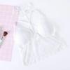 Camisola larga halter de encaje talla grande chica gordita top de tubo sin aro de acero almohadilla de pecho removible base envuelta pecho delgada