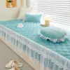 Esterilla para Ventana de Balcón, Esterilla para Repisa de Ventana, Lujo Ligero, Simple, Antideslizante, Todas las Estaciones, Cojín de Asiento Tatami Estilo Princesa con Encaje