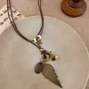 Collar Colgante Irregular Estilo Old Money Nuevo Estilo Chino para Mujer, Cadena Larga para Clavícula Estilo Étnico Simple