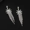 Nuevos Pendientes de Copo de Nieve con Borla de Pedrería Moda Creativa Pendientes Completos de Diamante Pendientes de Mujer Fábrica Stock E684