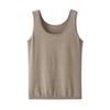 Nuevo Chaleco de Punto Fino para Mujer con Cuello Redondo, Capa Base Ajustada, Gris sin Mangas 100% Cachemira Pura Jersey Verano Camisola