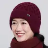 Gorro de Punto Cálido de Invierno con Orejeras para Mujeres Mayores, con Forro de Felpa, Gorro Grueso de Lana para Abuelas de Mediana Edad y Mayores