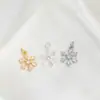 Colgante de Copo de Nieve de Seis Pétalos con Circonita Chapado en Oro de 14K que Conserva el Color Accesorios para Joyería Hecha a Mano con Cuentas de Cristal y Perla DIY Colgante