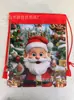 Saco de Tecido Tecido Dupla Face do Papai Noel com Cordão para Guardar Brinquedos e Presentes de Aniversário