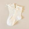 Calcetines para Niña, Calcetines de Media Caña para Primavera y Otoño, Calcetines de Princesa con Volantes y Lazo de Encaje para Niños, Calcetines Estilo Coreano para Bebé
