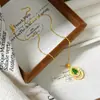 Joia Dourado Areia Diamante Esmeralda Calcedônia Pingente de Cabaça Colar Feminino Luxo Acessível Design de Nicho Corrente para Clavícula