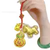 Llavero de Oro Puro 999 con Esmalte Filigrana Diseño de Calabaza de Cobre, Accesorio de Alta Gama para Pareja, Colgante para Bolso, Regalo Empresarial para Clientes
