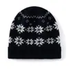 Gorro de Punto Jacquard de Cachemira Nuevo Vintage Otoño/Invierno 2026 con Patrón de Copo de Nieve, Gorro de Cachemira Grueso Cálido Versátil para Mujer