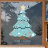 Decorações de Árvore de Natal Azuis Adesivos de Janela Adesivo Estático Layout de Cena Porta de Vidro Janela Atmosfera Festiva Novos Adesivos