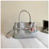 Bolso de Mano de Moda Nueva con Patrón de Lichi para Mujer, Bolso Cubo de Nicho Estilo Coreano, Bolso Versátil de Hombro y Cruzado