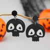 Pendientes de Halloween europeos y americanos creativos con forma de araña, calabaza, calavera, pequeño fantasma, acrílico, gancho para la oreja, pendientes de doble cara para mujer