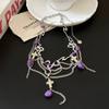 Doce Cool Spice Girl Oil Drop Snake Pingente Colar Brincos Vintage Requintado Multi-Camadas Empilhadas Clavícula Corrente Brincos Colar Corrente Moda