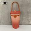 TYESO Taishuo nueva taza de café de acero inoxidable, vaso con pajilla para coche con aislamiento de hielo, botella de agua de gran capacidad al vacío