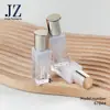 Jinze Tampa Dourada Pontual Gradiente Preto/Branco Pérola Frasco Quadrado Tubo de Brilho Labial Tubo Plástico Vazio Material de Embalagem