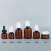 En Stock Botella Ámbar de 30 ml para Belleza Médica y Cosméticos Farmacéuticos, Botella Doble Capa para Crema, Botella con Atomizador, Botella para Loción, Set de Cosméticos para Cuidado de la Piel