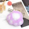 Colgante de Felpa de Pata de Gato Llavero Lindo de Gato Adorno Pata de Piel Sintética de Visón Corazón de Niña Colgante de Gato Negro Pequeño para Mochila