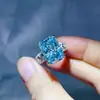 Anillo de Esmeralda de Moissanita de 10 Quilates Plata de Ley S925 Lujo Exagerado Anillo de Diamante Europeo Americano Venta al por Mayor Transfronteriza Popular Nuevo Estilo
