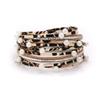 Pulseira de Couro PU Original de Yiwu com Design Novo, Camadas Múltiplas Enroladas, com Strass e Pérolas, Fecho Magnético Moderno, Empilhável