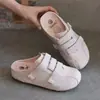 2026 Novo Lenço de Cabeça Bordado Estilo Chinês Meia-Pantufa Feminina Velcro Sandálias Birkenstock Sandálias de Mula Preguiçosa Sem Salto para Uso Externo