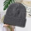 Gorro de punto grueso con logotipo personalizado de lana de punto, cálido jersey de otoño e invierno, gorro de lana bordado, gorro resistente al frío para hombres y mujeres