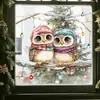 Tema Navideño Rama Búho Pájaro Pegatina para Ventana Vidrio de Escaparate Puerta de Cristal Decoración para el Hogar Pegatina Electrostática para Vidrio