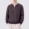 Sudadera con bloques de color y cuello redondo con media cremallera para hombre, nueva colección otoño 2026, marca de tendencia estilo americano, corte holgado, talla grande, capa base de manga larga