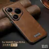 Funda para Teléfono Móvil Pura90Pro Sulada Junshang Adecuada para Huawei P80 Ultra-Delgada de Negocios Anti-Caídas Funda de Piel para Teléfono Móvil