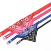 Gola de cachorro triangular estampada para atacado, lenço para gato e cachorro, gola de PU para pet, toalha de baba