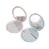Espejo de Maquillaje Portátil Redondo Pequeño Plegable Espejo de Bolsillo con Tapa Flip de Doble Cara Pegamento de Crema DIY Venta al por Mayor Fábrica