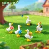 Paisaje de jardín en miniatura, escena creativa de riego y labranza, figura de pato, decoración de jardinería, accesorios decorativos DIY, adornos pequeños