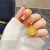 Sandalia Vietnamita Oro Cobre Chapado en Oro Hueco Wanfu Jin'An Colgante Redondo Pequeño Cadena Sencilla Redonda para Clavícula Suministro al por Mayor