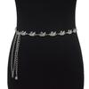 Nueva cadena de cintura transfronteriza para mujer, aleación hueca, cisne, diamante, decoración de cintura, temperamento simple, vestido, cinturón decorativo, punto