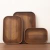 Bandeja Rectangular de Almacenamiento para Tazas de Té de Bambú y Madera para el Hogar con Asa Bandeja Rectangular Engrosada para Desayuno Té Merienda
