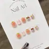 Arte de Unhas Infantil Feita à Mão 2026 Tendência de Ano Novo Item Quente para Meninas de 3-12 Anos, Adesivos de Unhas de Desenho Animado Fofos