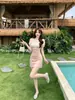 Vestido francés dulce y elegante de encaje suave para niña de talla grande, con dos opciones de hombros, vestido ajustado