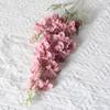 Simulación de flores, simulación de delphinium, flocado, 2 tenedores, simulación de jacinto, flor de seda, camino de boda, decoración de sala de estar violeta