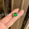 Anillo de Lujo para Mujer de Calcedonia Verde Huevo de Paloma Tipo Hielo al por Mayor Comparable al Anillo de Ágata Blanca Tipo Hielo de Color Jade