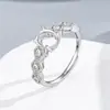Anel de pedra preciosa DIY S925 prata de lei maciça 6x8mm formato oval cor de ovo de pombo com toque de luxo e bordas cravejadas de diamantes