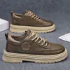 Otoño e Invierno Nuevos Zapatos de Trabajo para Exteriores de Cuero Retro Estilo Británico para Hombre con Suela Gruesa y Aumento de Altura, Casuales, Deportivos, Zapatos Martin