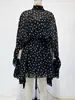 Vestido de pastel con volantes estilo europeo y americano transfronterizo, vestido de vacaciones de otoño de gasa suelta y fluida, artículo de alta venta en stock