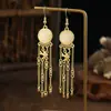 Estilo Chino Cheongsam Pendientes Dinastía Han Pendientes de Celebridad de Internet Estilo Chino Esmalte Colorido Retro Pendientes de Estilo Chino Elegantes de Gama Alta