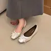 Zapatos de mujer estilo lazo francés, con plataforma para aumentar altura, punta cuadrada, de boca baja, colección otoño 2026, versátiles para combinar con faldas, adecuados para el trabajo y el uso diario
