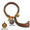 Pulsera tejida a mano con hilo de algodón de Xizang, Tanka de doble cara, Hombre Wuye, Manjushri, Santo Patrón del Zodiaco de los Doce Animales, Pulsera de Estilo Étnico