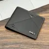 Cartera corta de hombre bi-fold, diseño delgado que no abulta