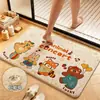 Alfombra de baño de dibujos animados, absorbente y antideslizante, adecuada para duchas, inodoros y entradas de baño; espesado y secado rápido